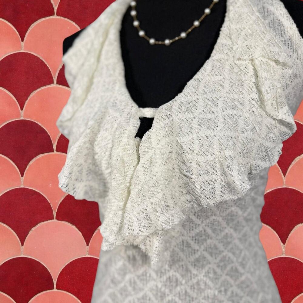 Y2k white lacy halter top